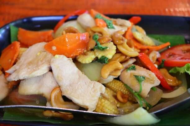 cashew chicken Tree Tops River Khao sok